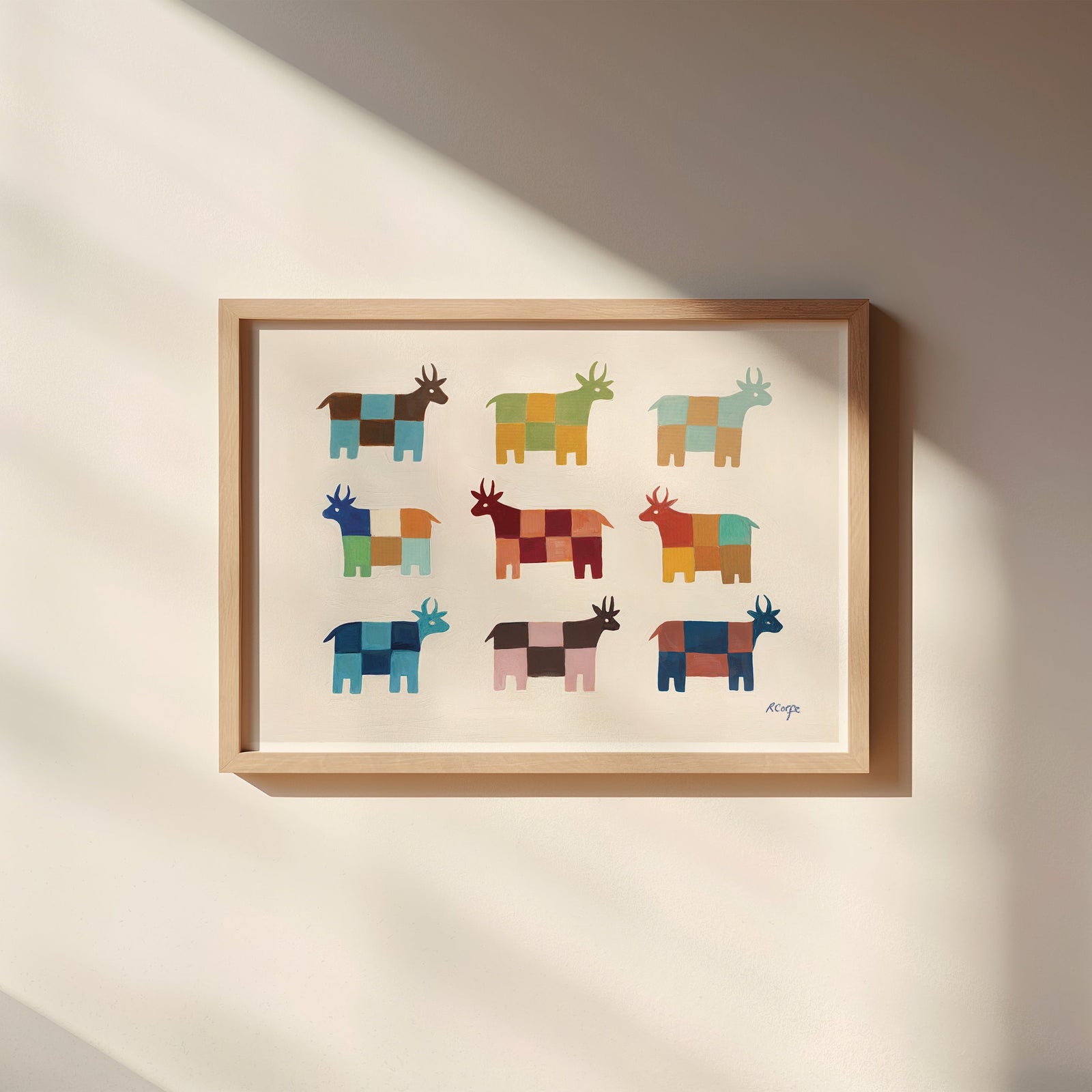 Moo Patchwork Cow Art Print