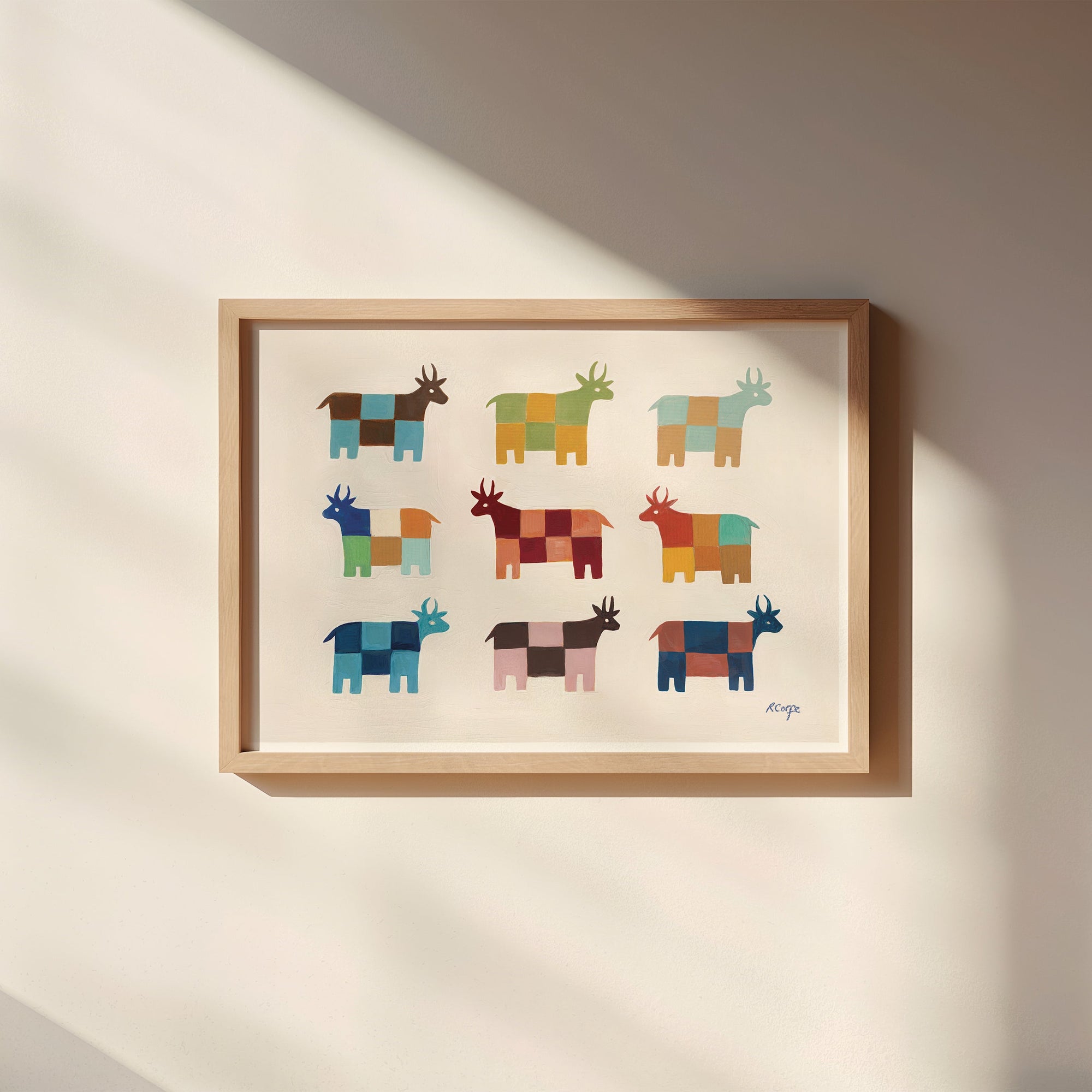 Moo Patchwork Cow Art Print