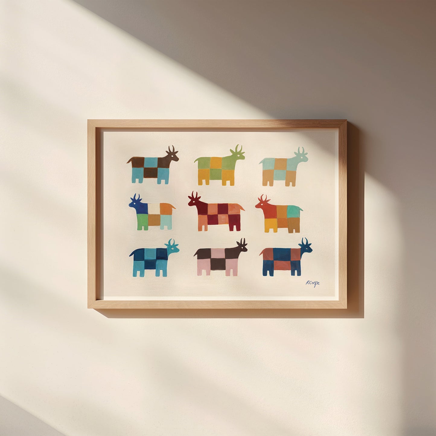 Moo Patchwork Cow Art Print