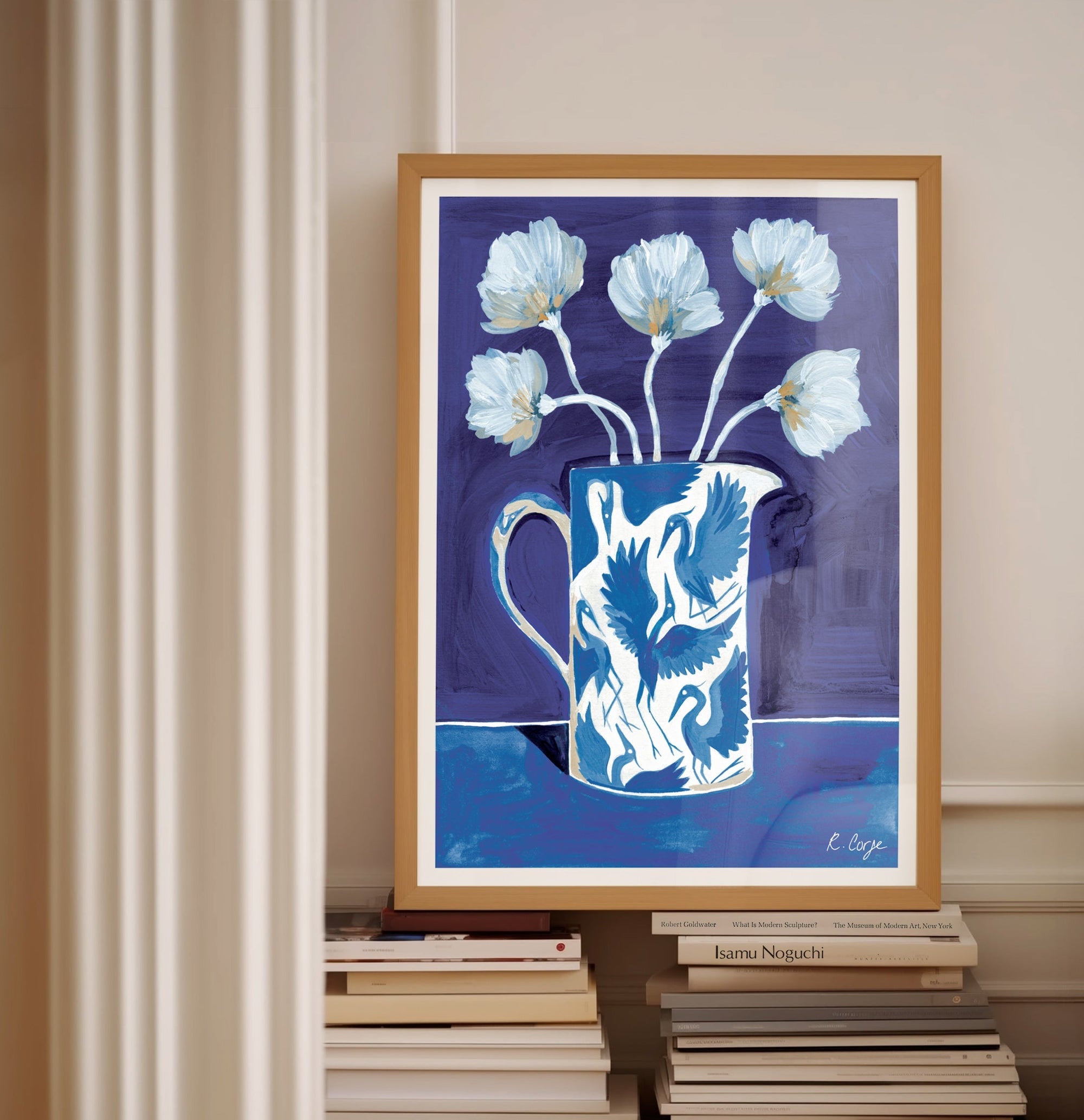 Blue Herons Jug Art Print