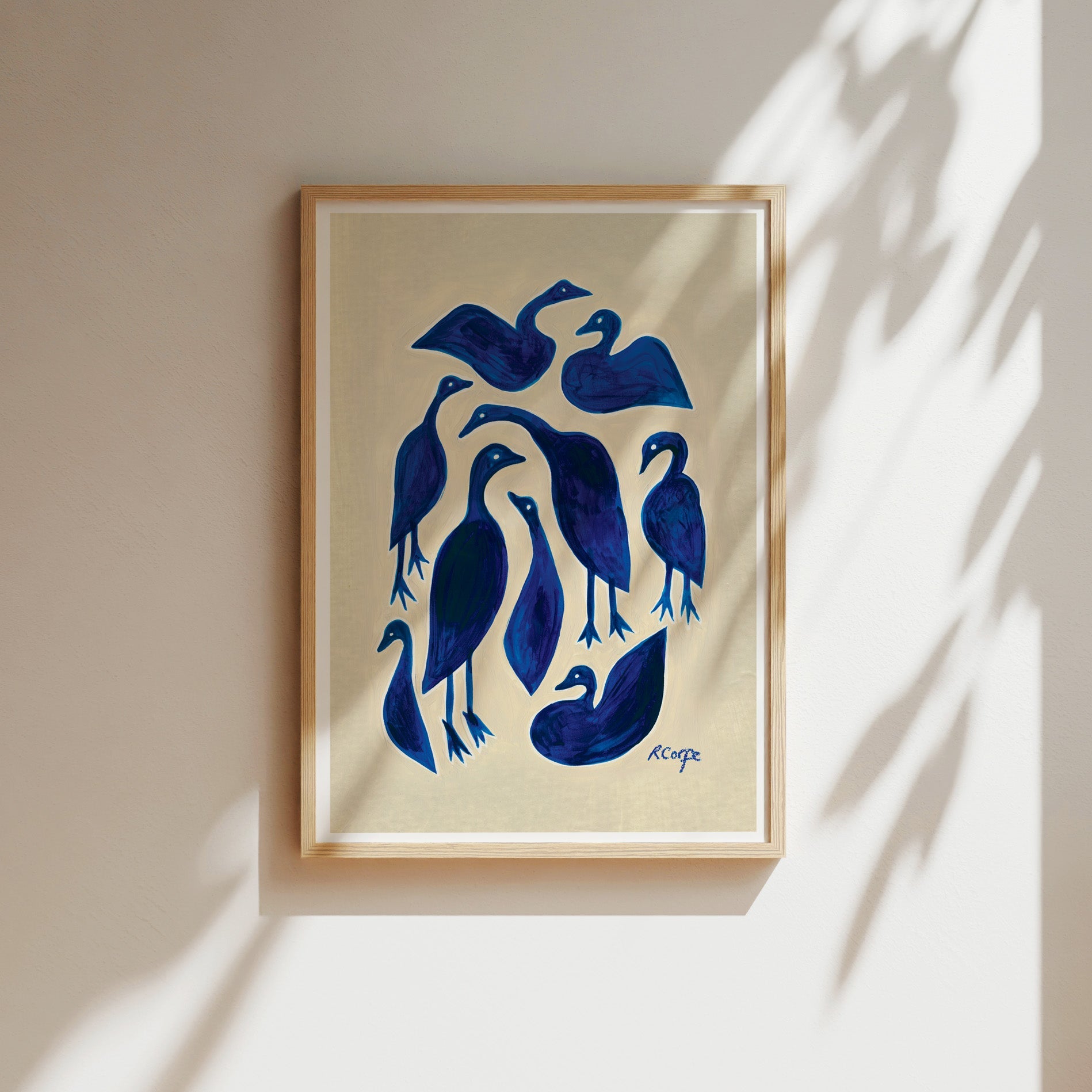 Blue Ducks Art Print