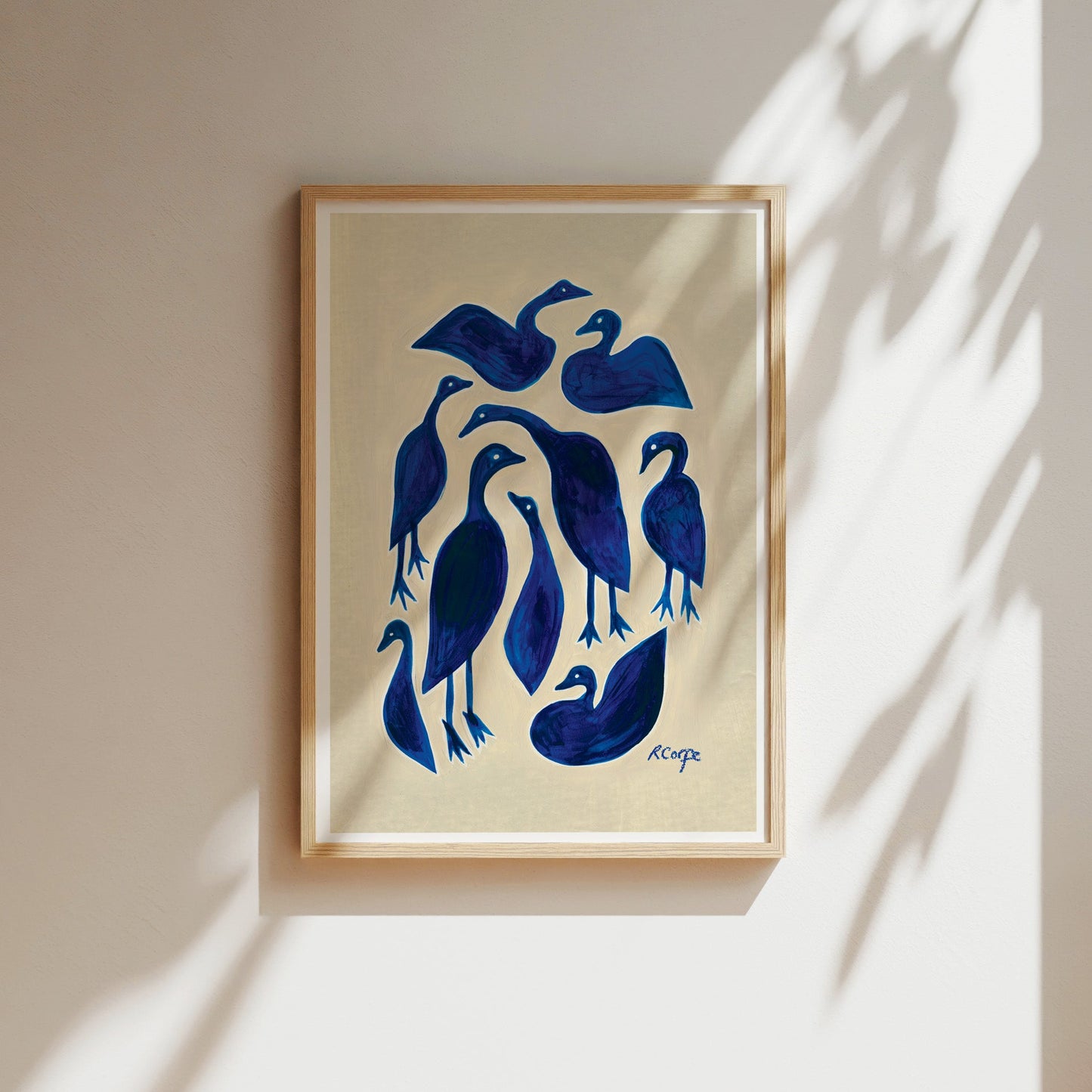 Blue Ducks Art Print