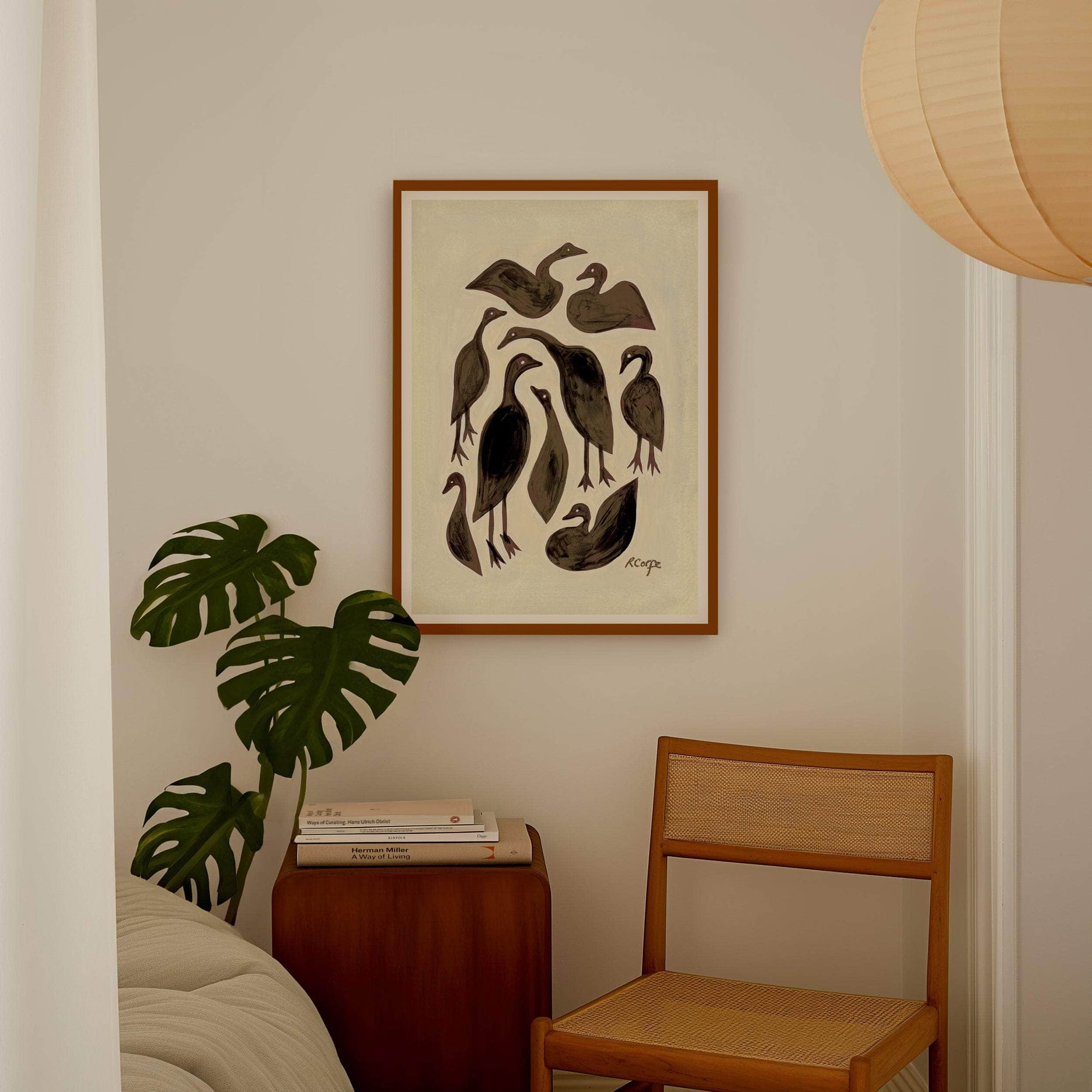 A3 Brown Ducks Print