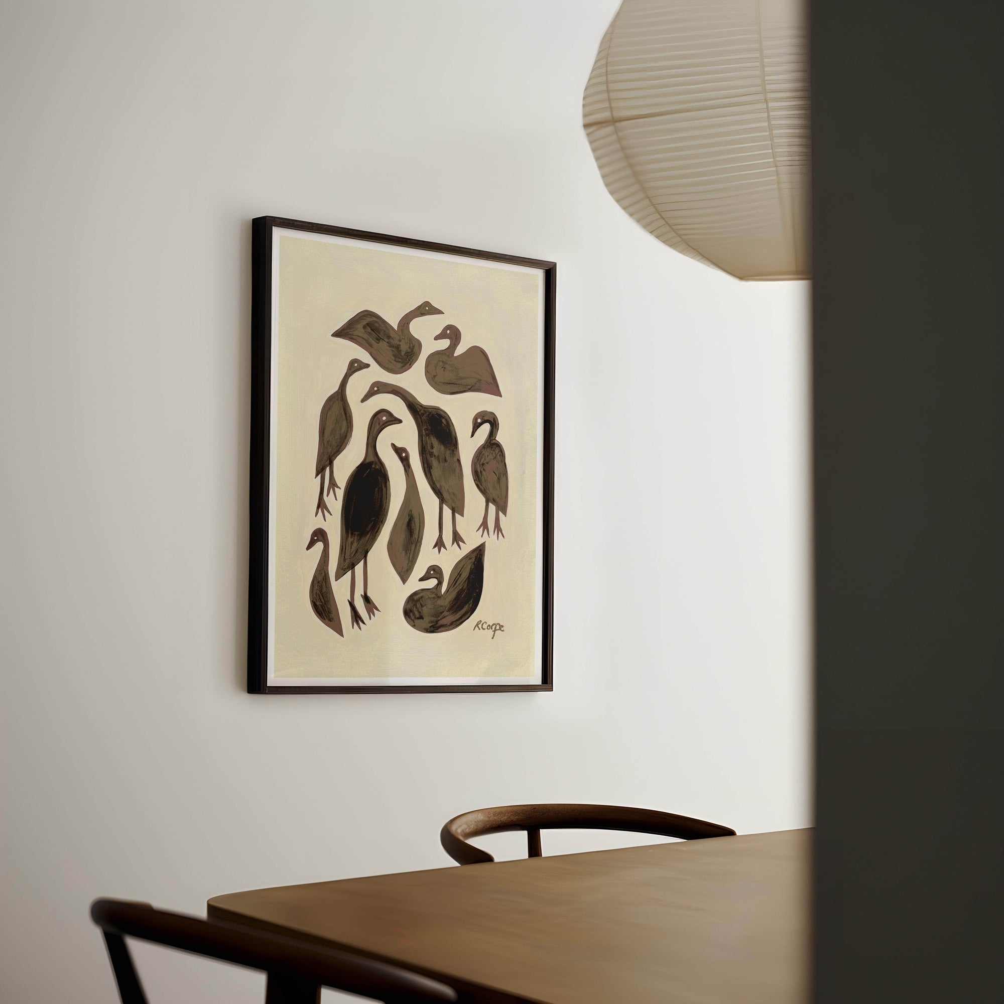 A3 Brown Ducks Print