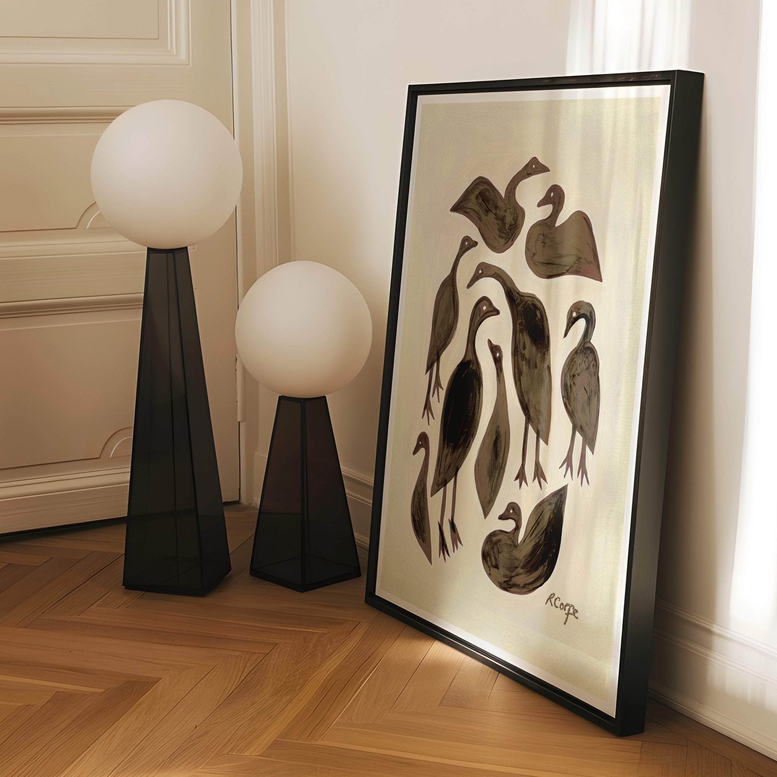 A3 Brown Ducks Print