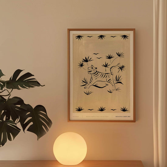 A3 - 'Tiger 02' Grey Print