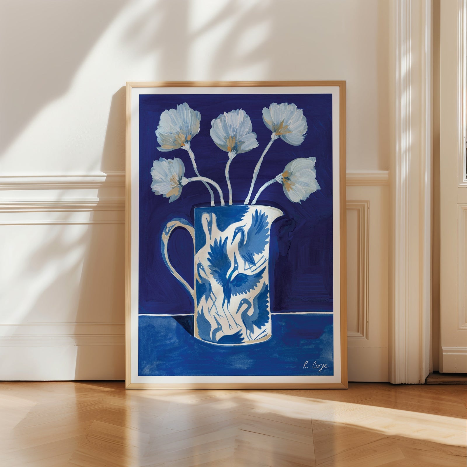 Blue Herons Jug Art Print