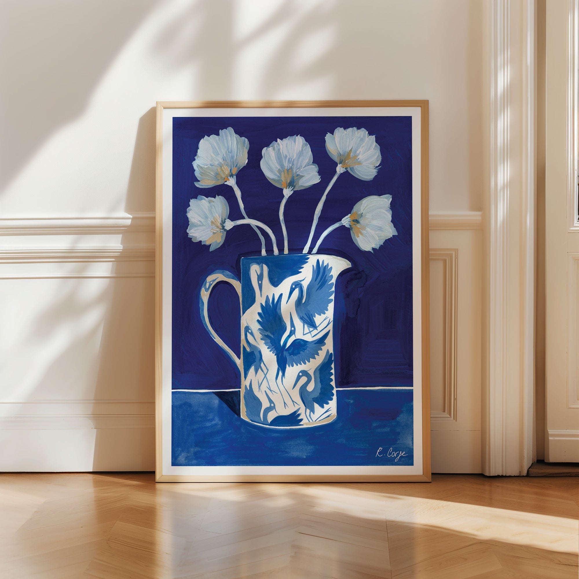 Blue Herons Jug Art Print