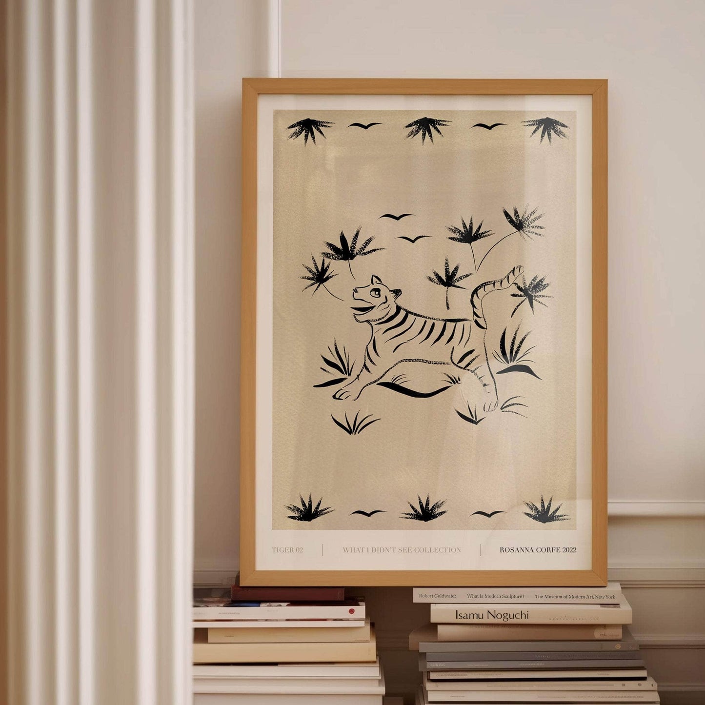 A3 - 'Tiger 02' Grey Print