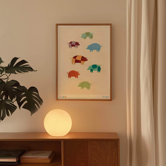 A3 - Colourful 'Oink' Pig Print