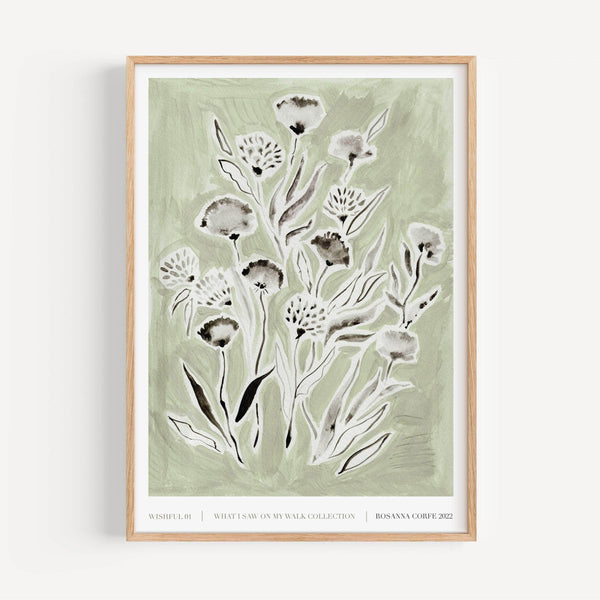 A3 - Wishful Green Floral Print