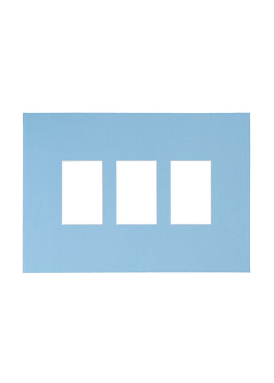 A light blue rectangular frame with three rectangular cutouts in the center, shown on a plain white background.
