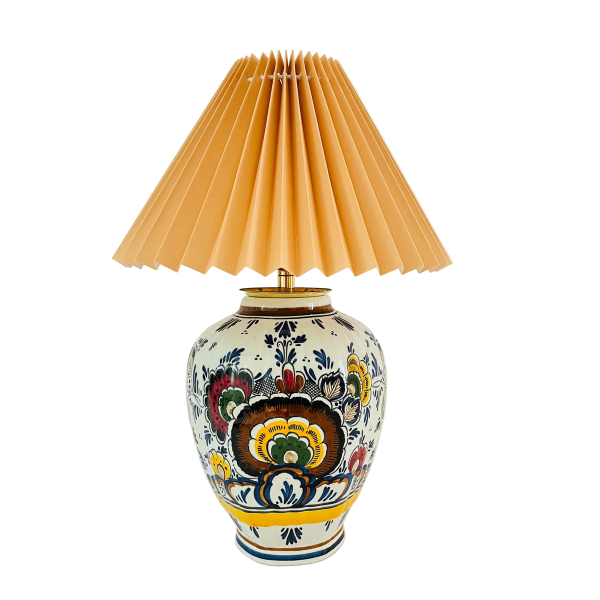 Antique Mini Delft Polychrome Lamp