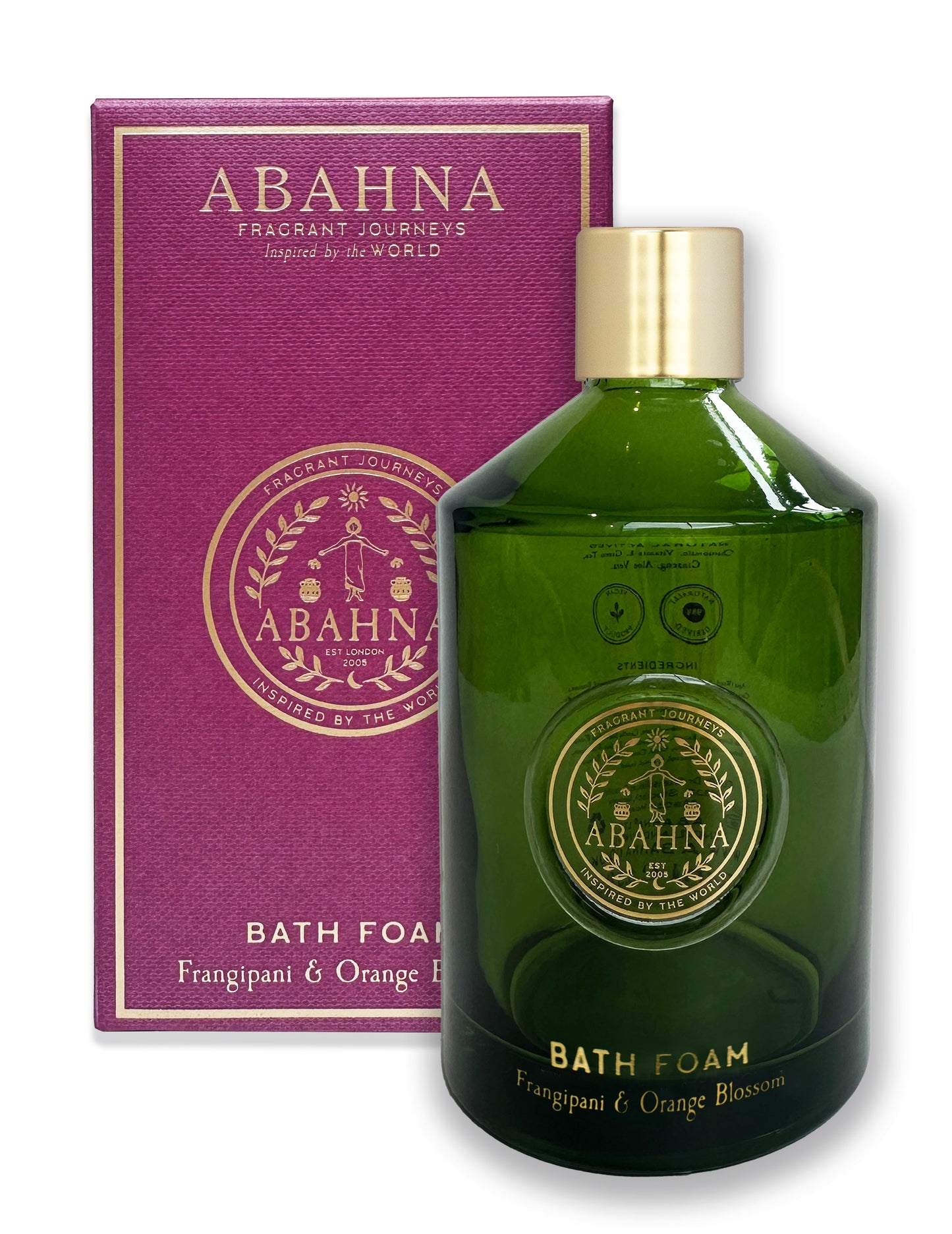 Bath Foam Decanter & Scented Candle Set - Frangipani & Orange Blossom