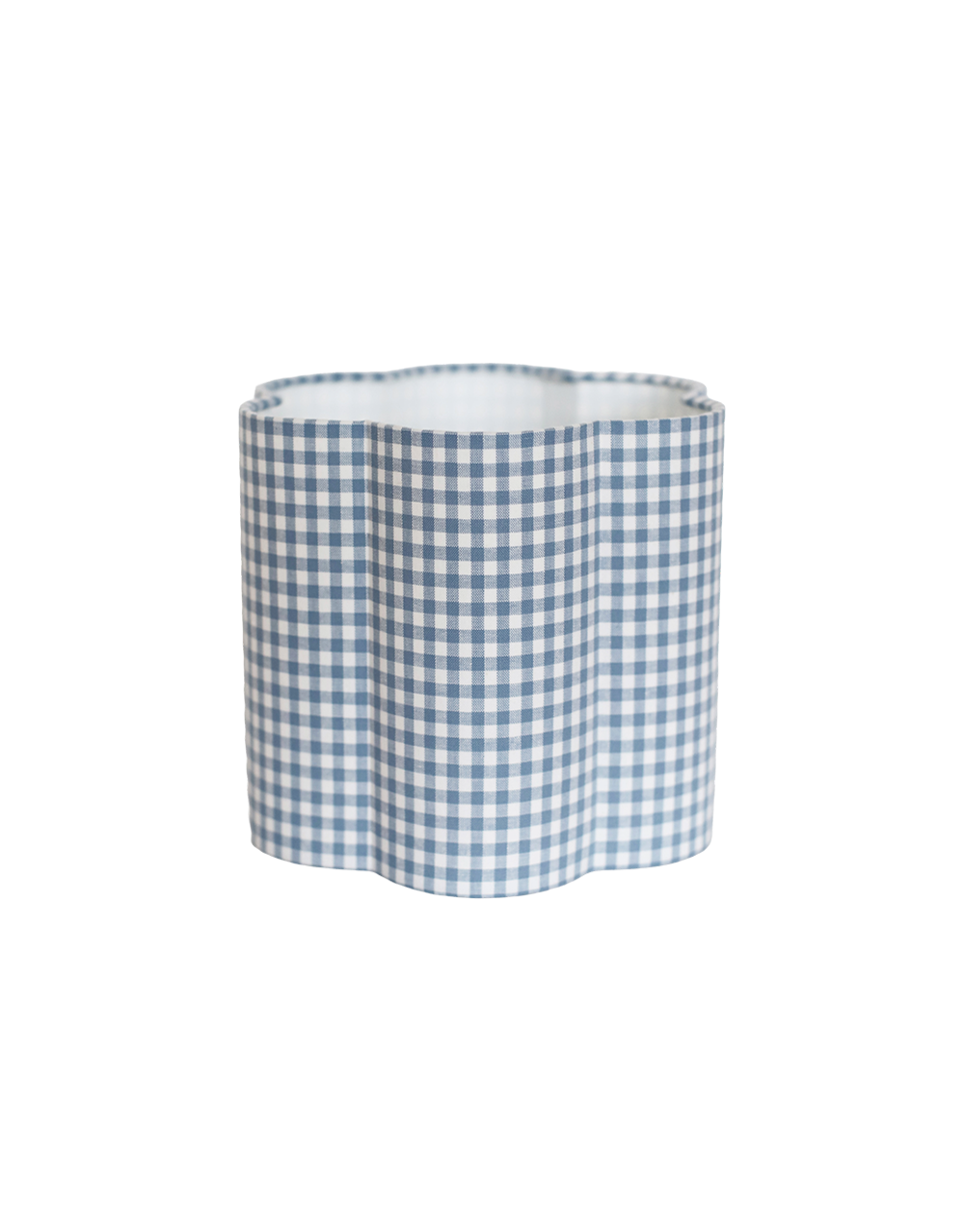 flower-Shaped Lampshade in "Sky Blue Mini Gingham"
