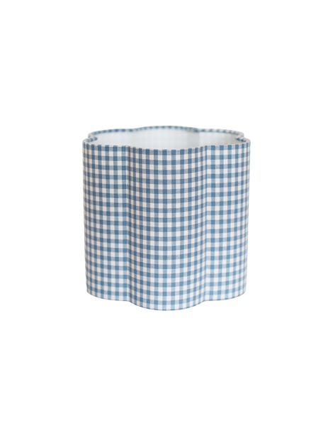 flower-Shaped Lampshade in "Sky Blue Mini Gingham"