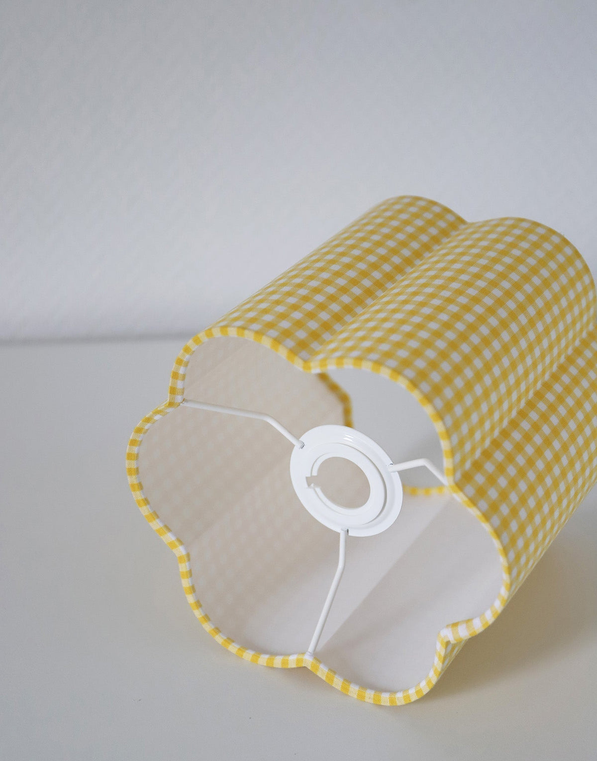 Flora Flower-Shaped Lampshade "Mini Lemon Yellow Gingham"