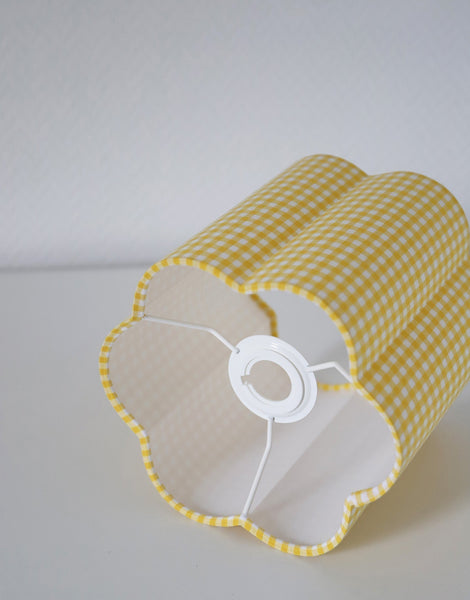 Flora Flower-Shaped Lampshade "Mini Lemon Yellow Gingham"
