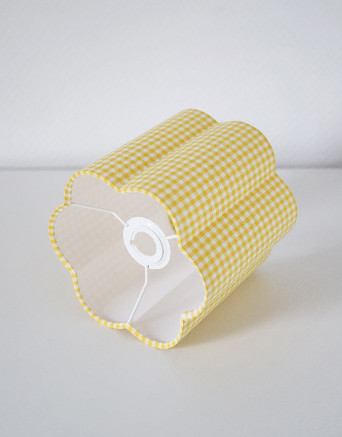 Flora Flower-Shaped Lampshade "Mini Lemon Yellow Gingham"