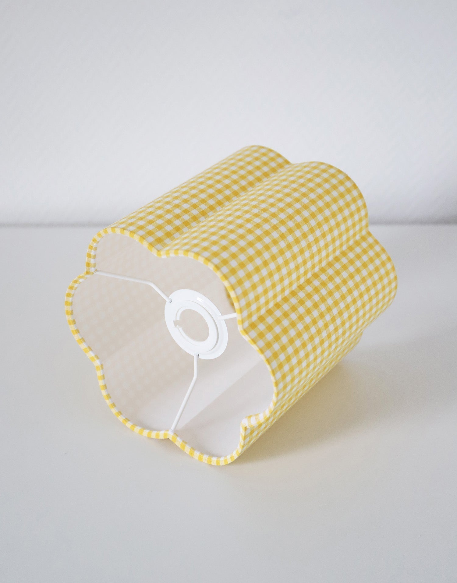 Flora Flower-Shaped Lampshade "Mini Lemon Yellow Gingham"