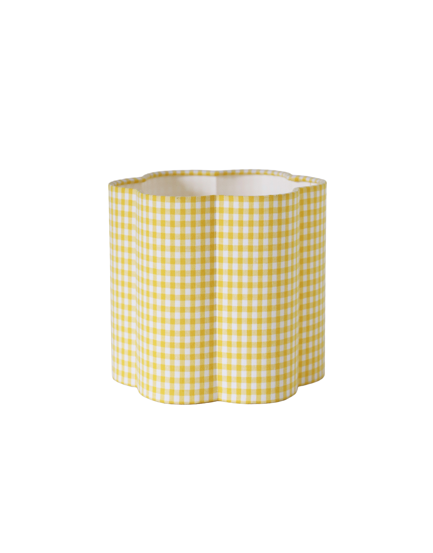 Flora Flower-Shaped Lampshade "Mini Lemon Yellow Gingham"