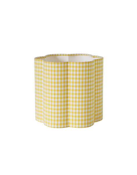 Flora Flower-Shaped Lampshade "Mini Lemon Yellow Gingham"