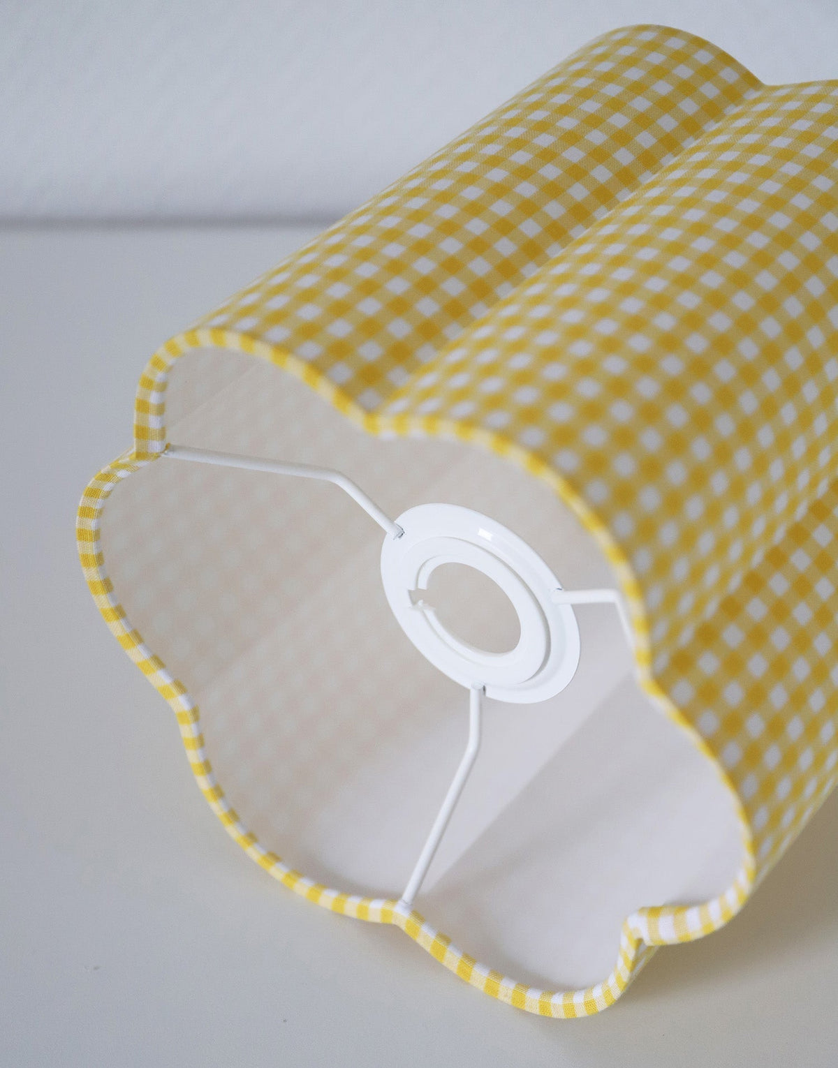 Flora Flower-Shaped Lampshade "Mini Lemon Yellow Gingham"