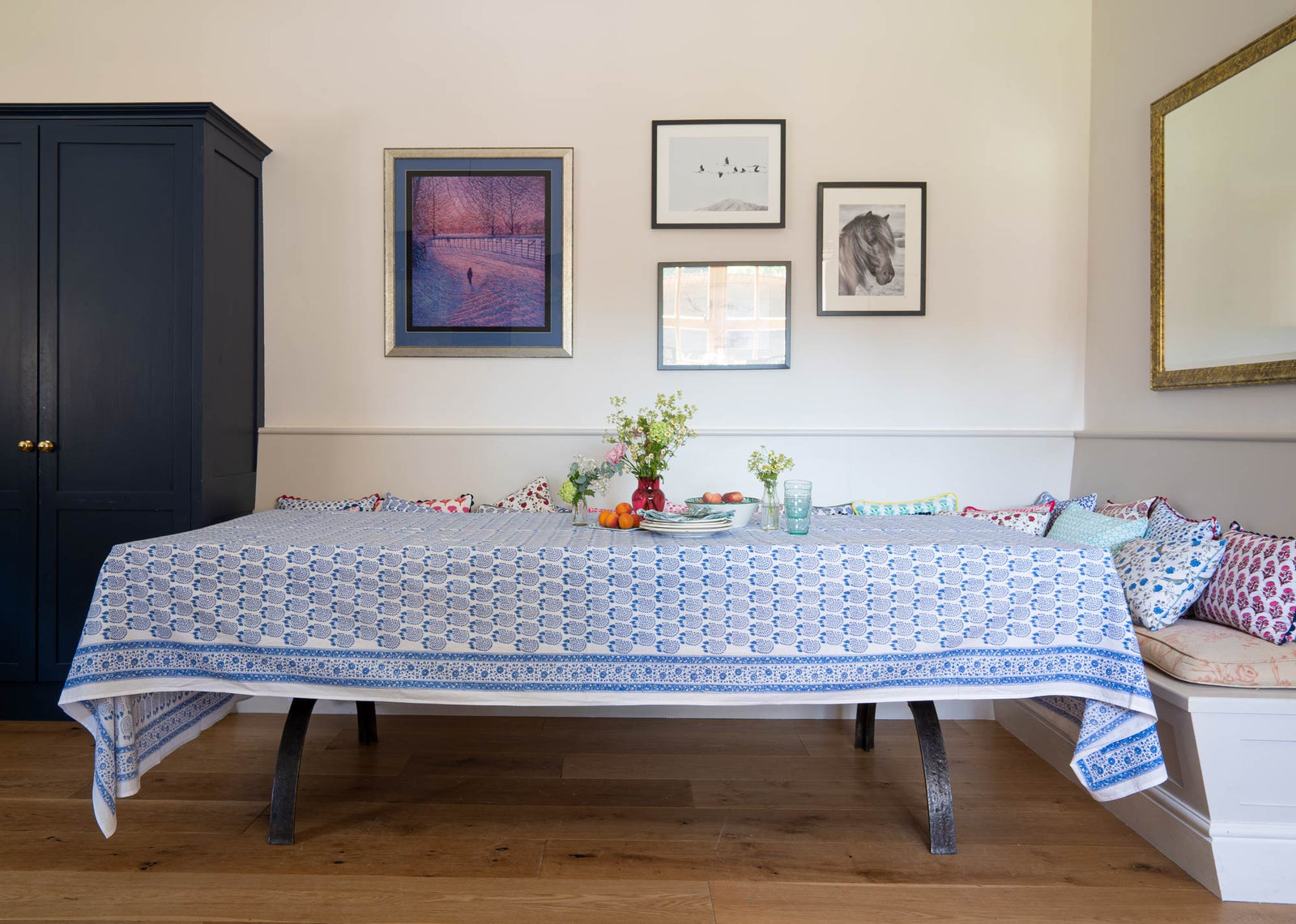 Bumble Tablecloth in Blue