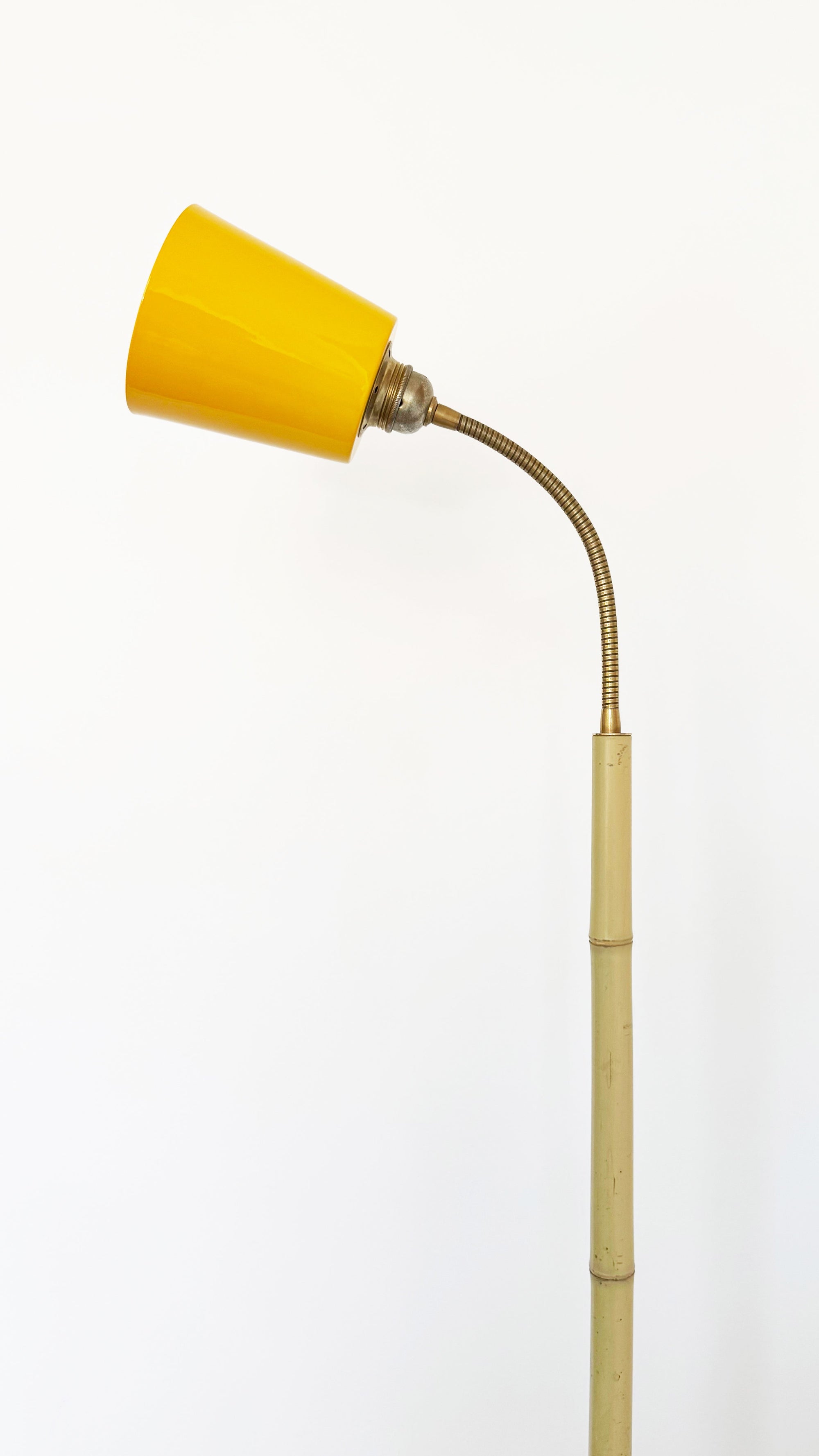 Bamboo and Terracotta Floor Lamp - Yellow