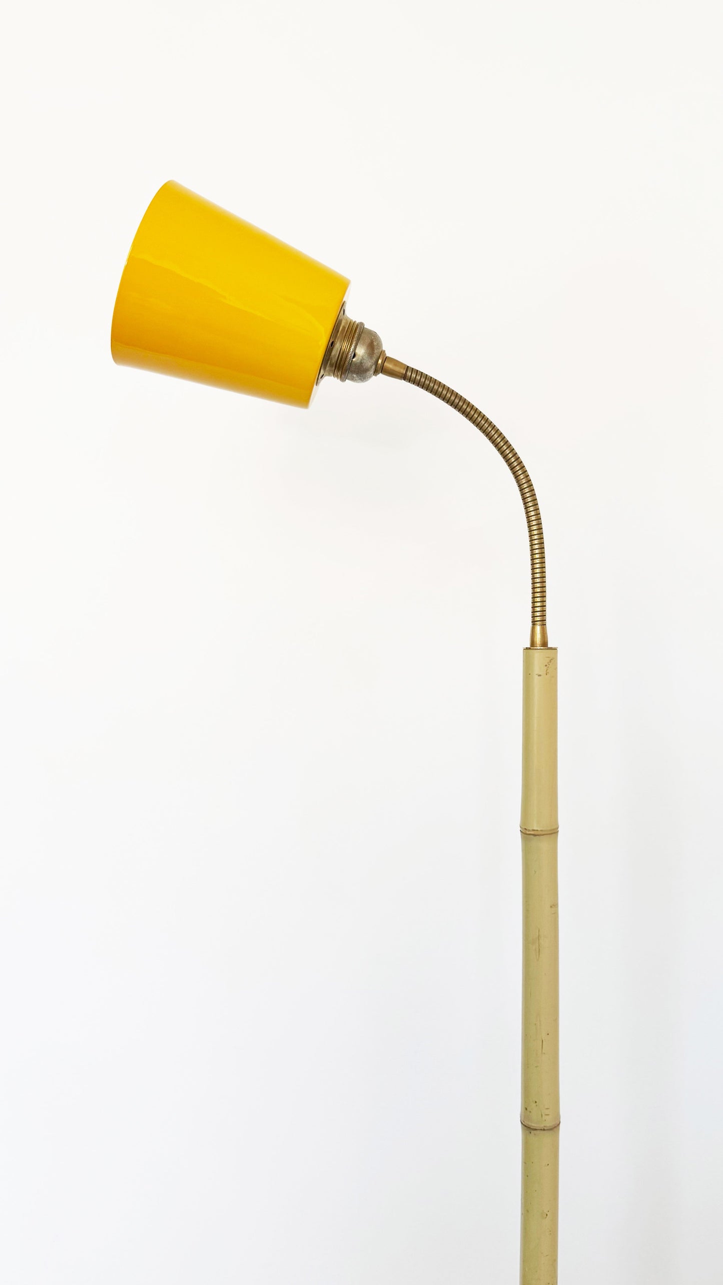 Bamboo and Terracotta Floor Lamp - Yellow