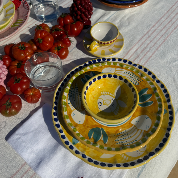 Amalfi Plate 16cm Yellow Fish