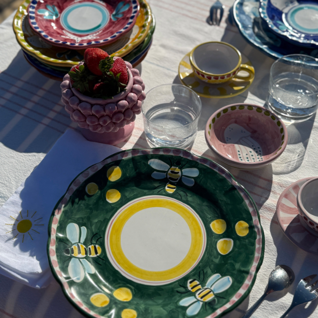 Amalfi Plate 20 cm Green Bee