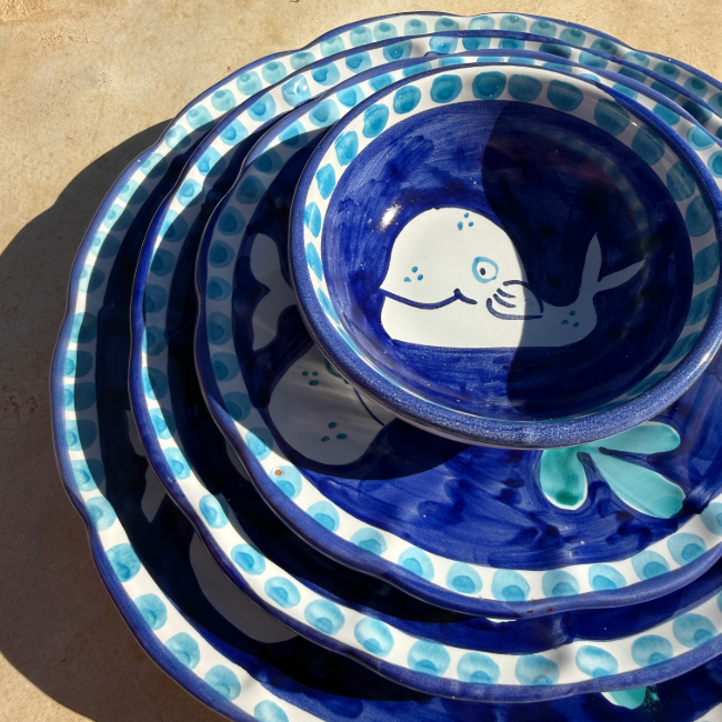 Amalfi Blue Whale Plate 25cm