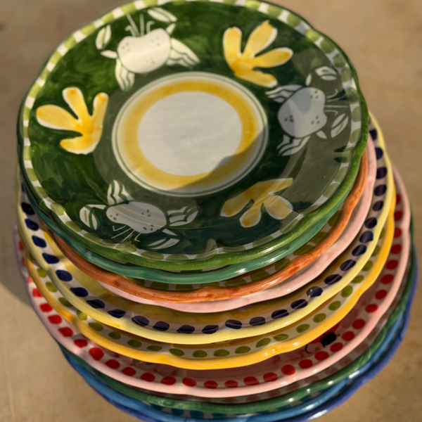 Amalfi Plate 20cm Yellow Seahorse