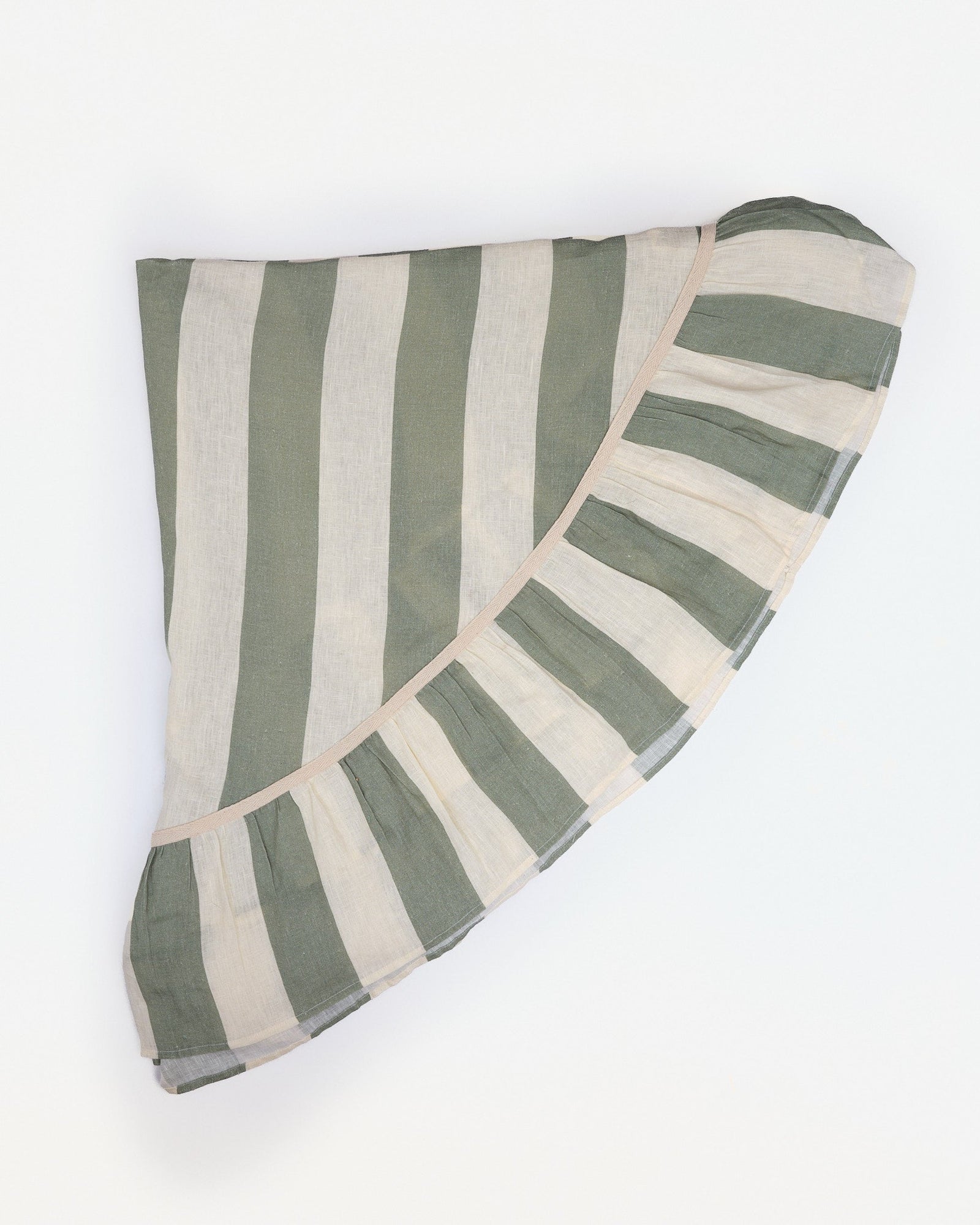 Sea Green Wide Stripe Round Tablecloth