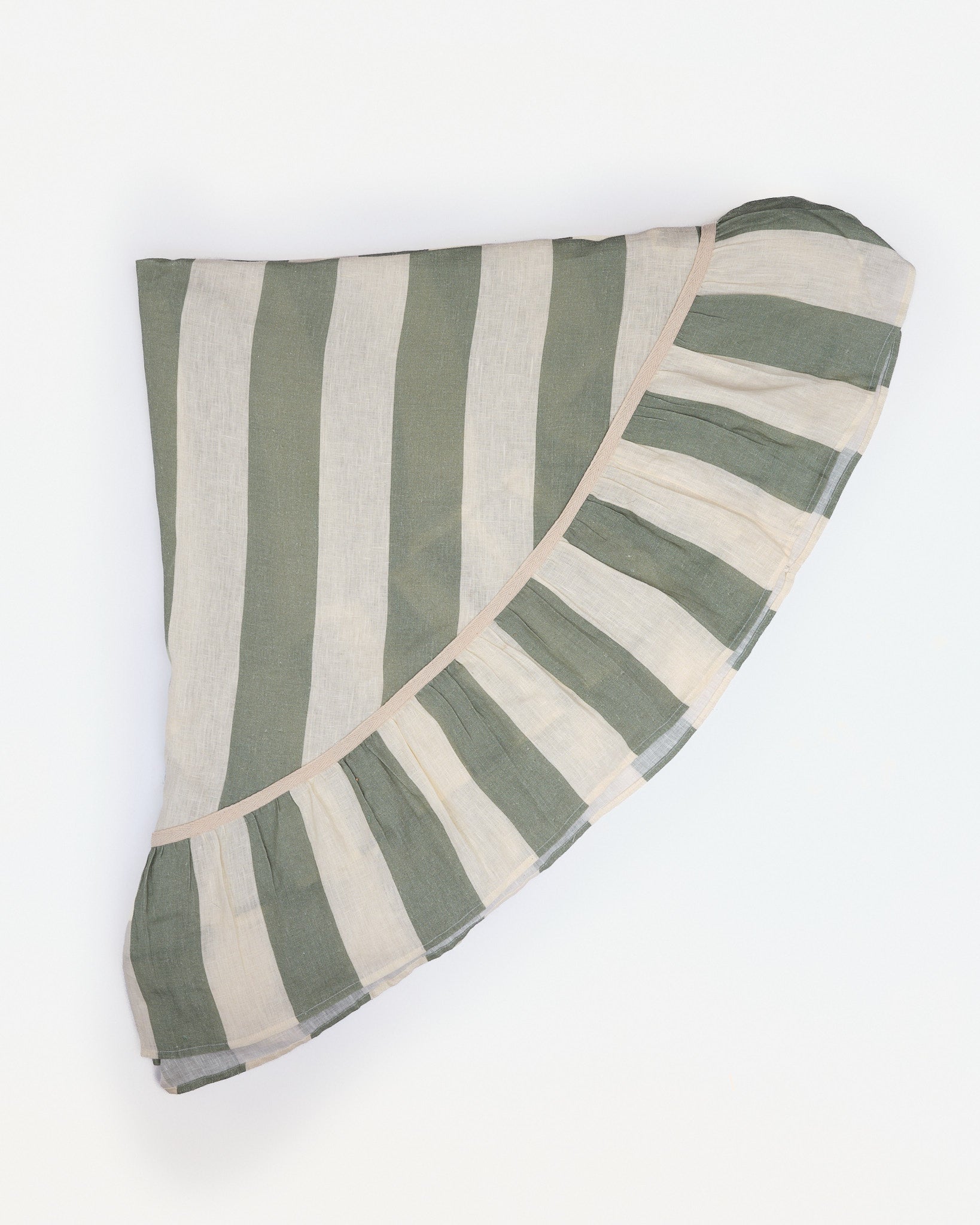 Sea Green Wide Stripe Round Tablecloth