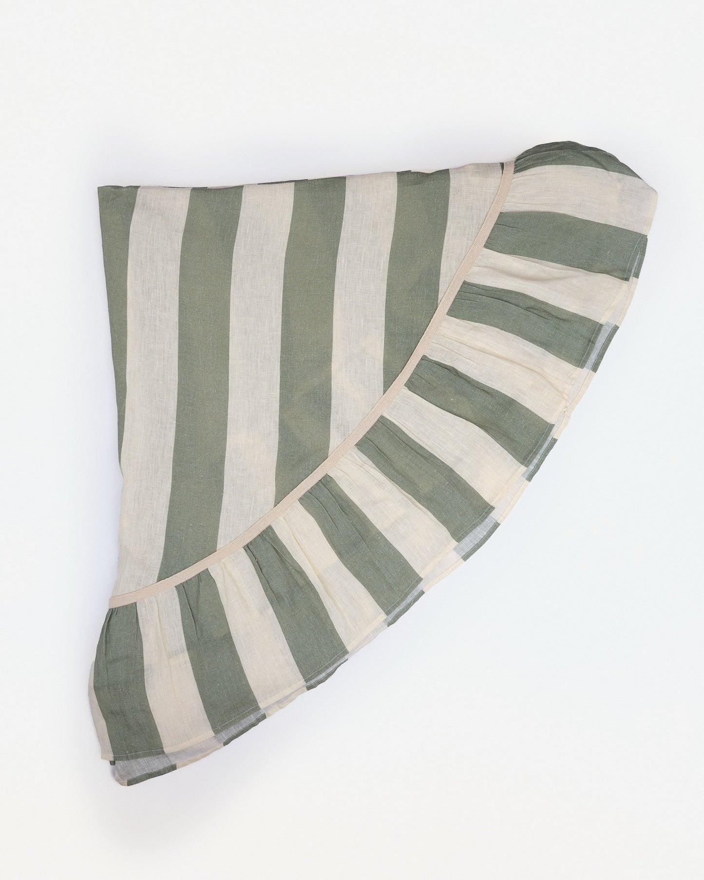 Sea Green Wide Stripe Round Tablecloth