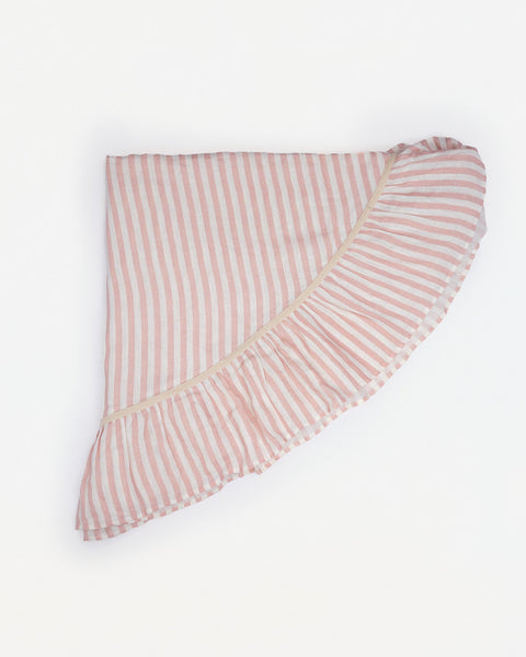 Blush Candy Stripe Round Tablecloth