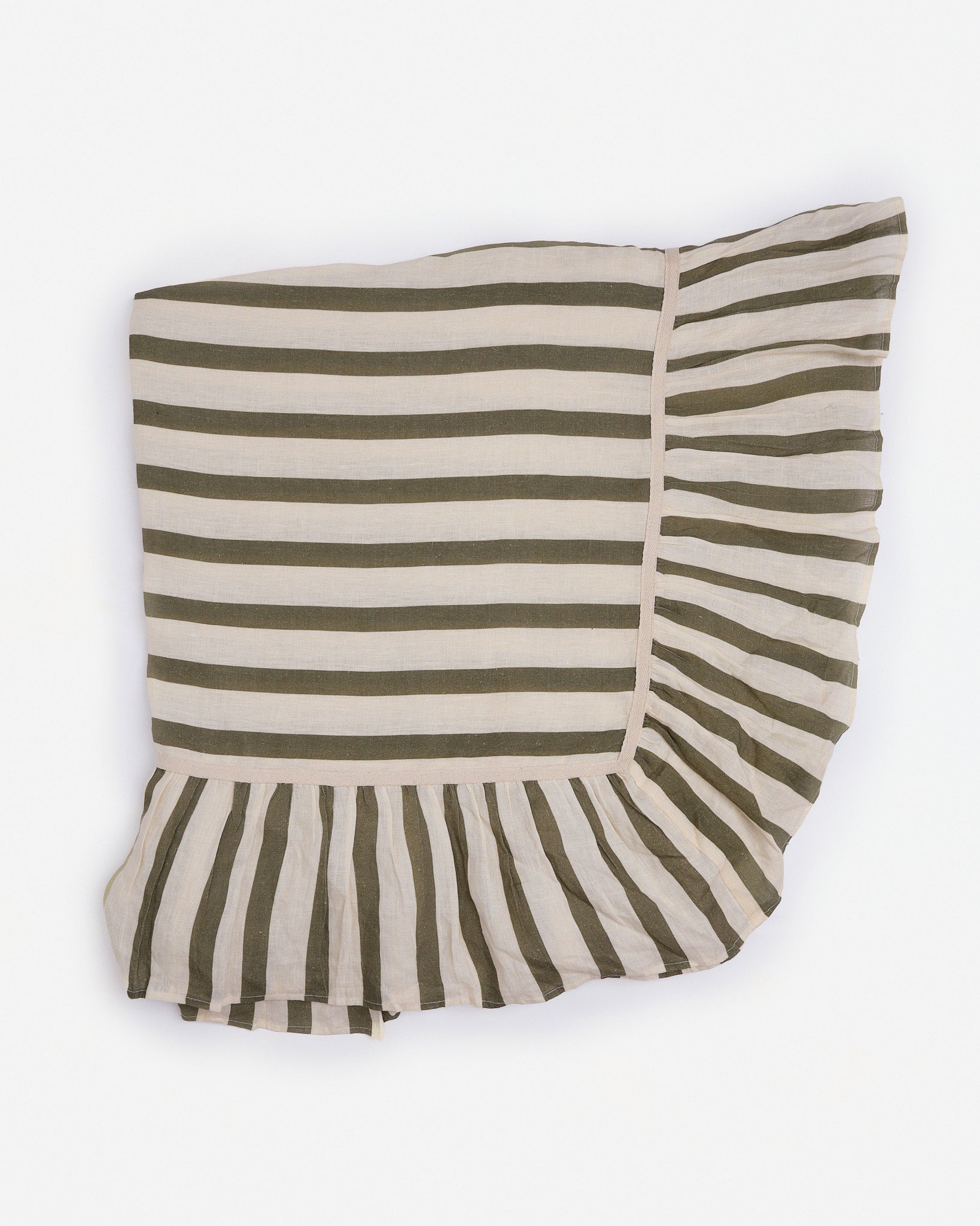 Olive & Ivory Thin Stripe Tablecloth Extra Long