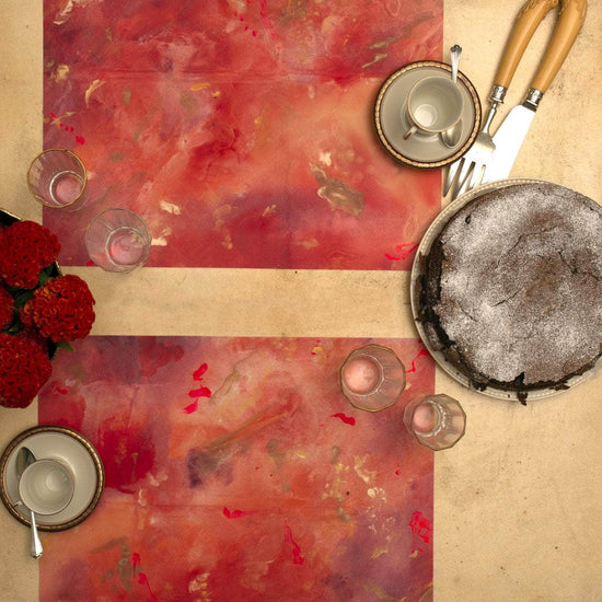 Hand painted Dafne Rectangular Placemats Set of 2 Crimson