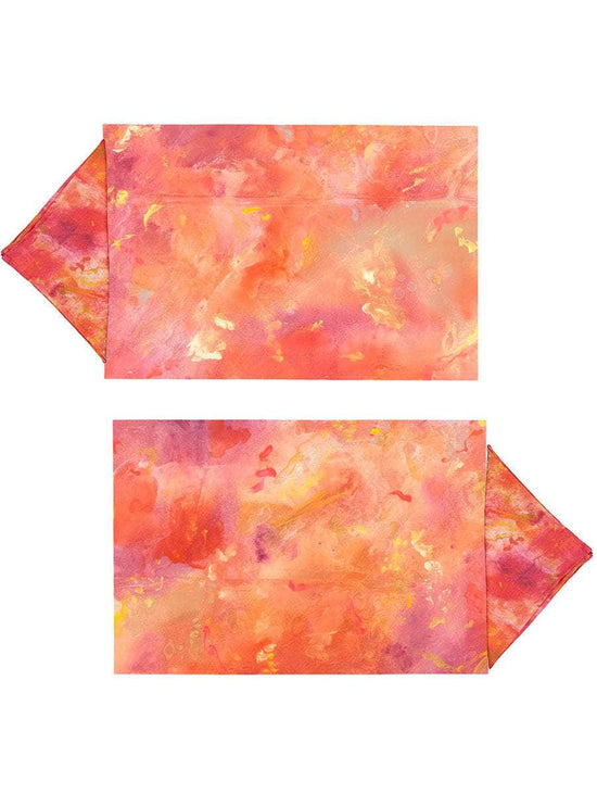 Hand painted Dafne Rectangular Placemats Set of 2 Crimson