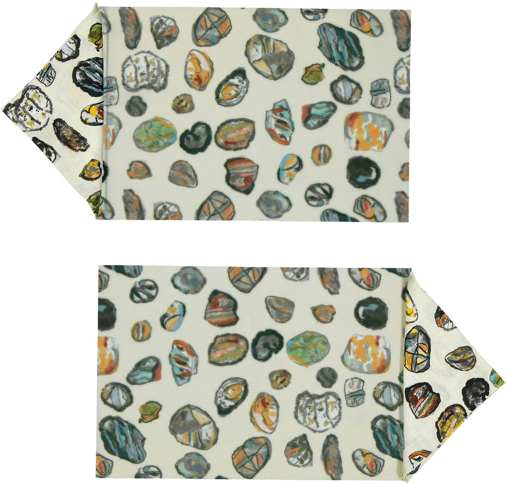 Pebble Rectangular Placemats and Small Napkins Set of 2 Sand
