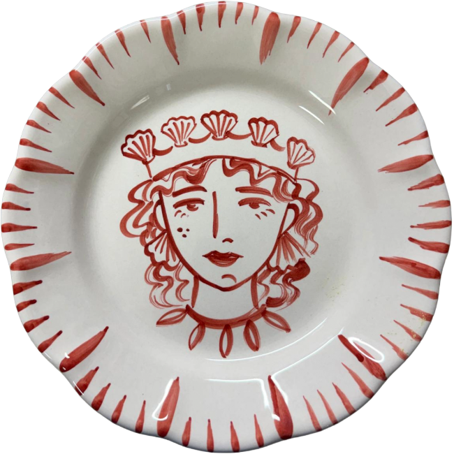 Re Di Sicilia Femme Coquillage Plate - 25cm