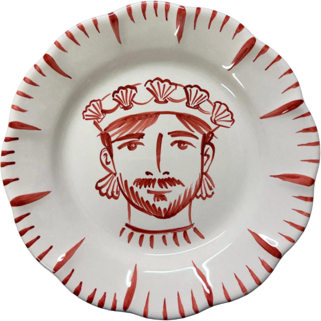 Re Di Sicilia Homme Coquillage Plate - 25cm