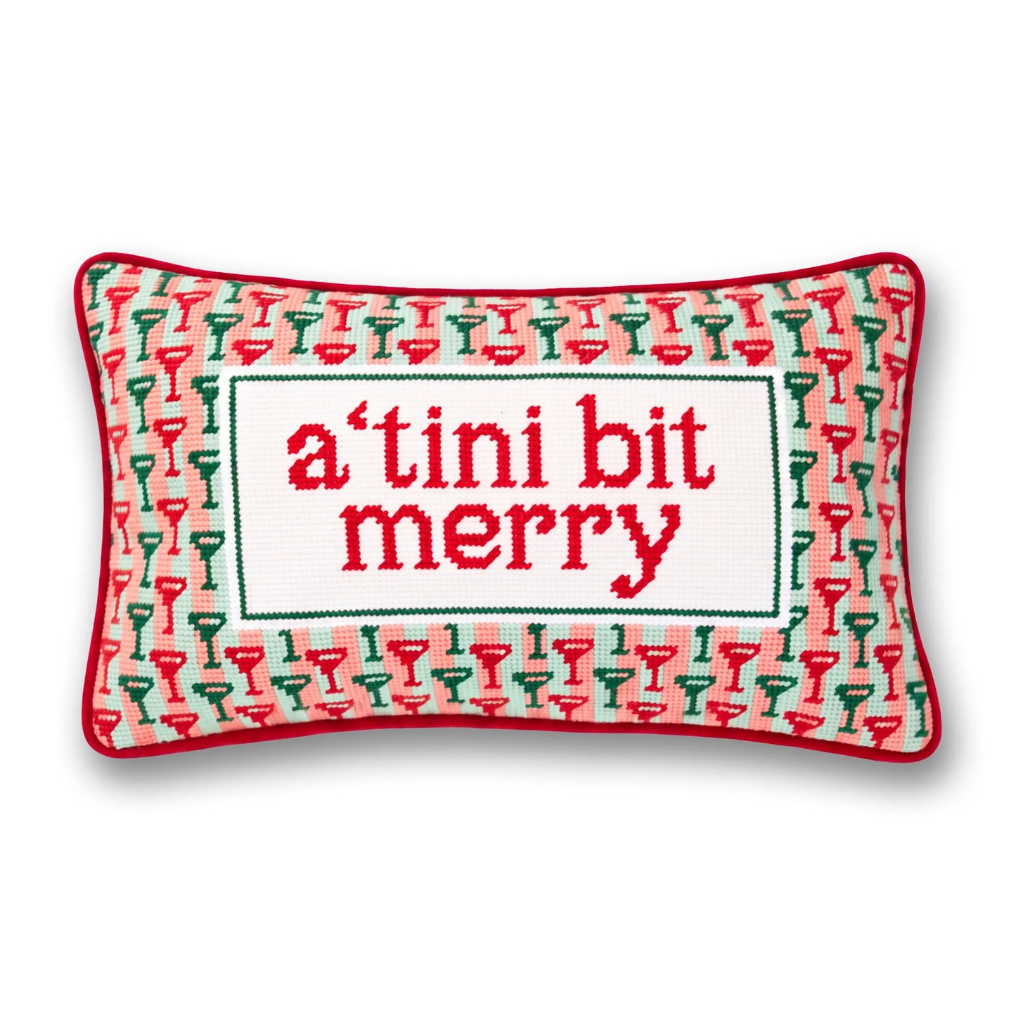 A Tini Bit Merry Needlepoint Pillow