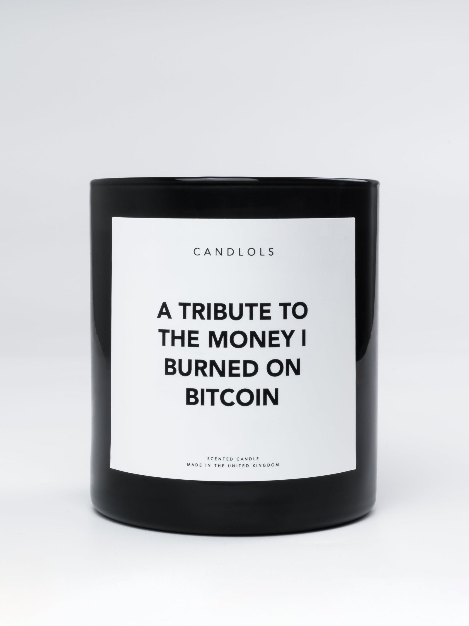 A Tribute To The Money I Burned on Bitcoin, Luxury Scented Candle