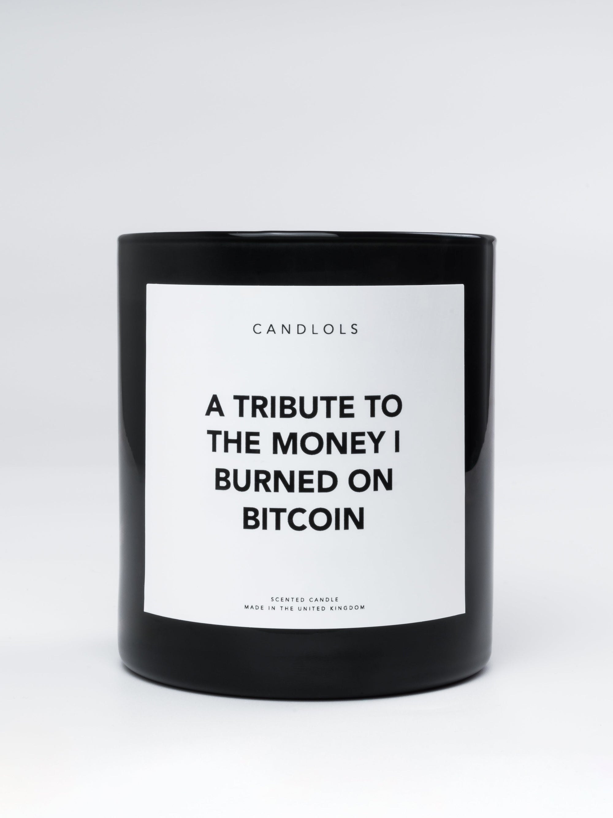 A Tribute To The Money I Burned on Bitcoin, Luxury Scented Candle
