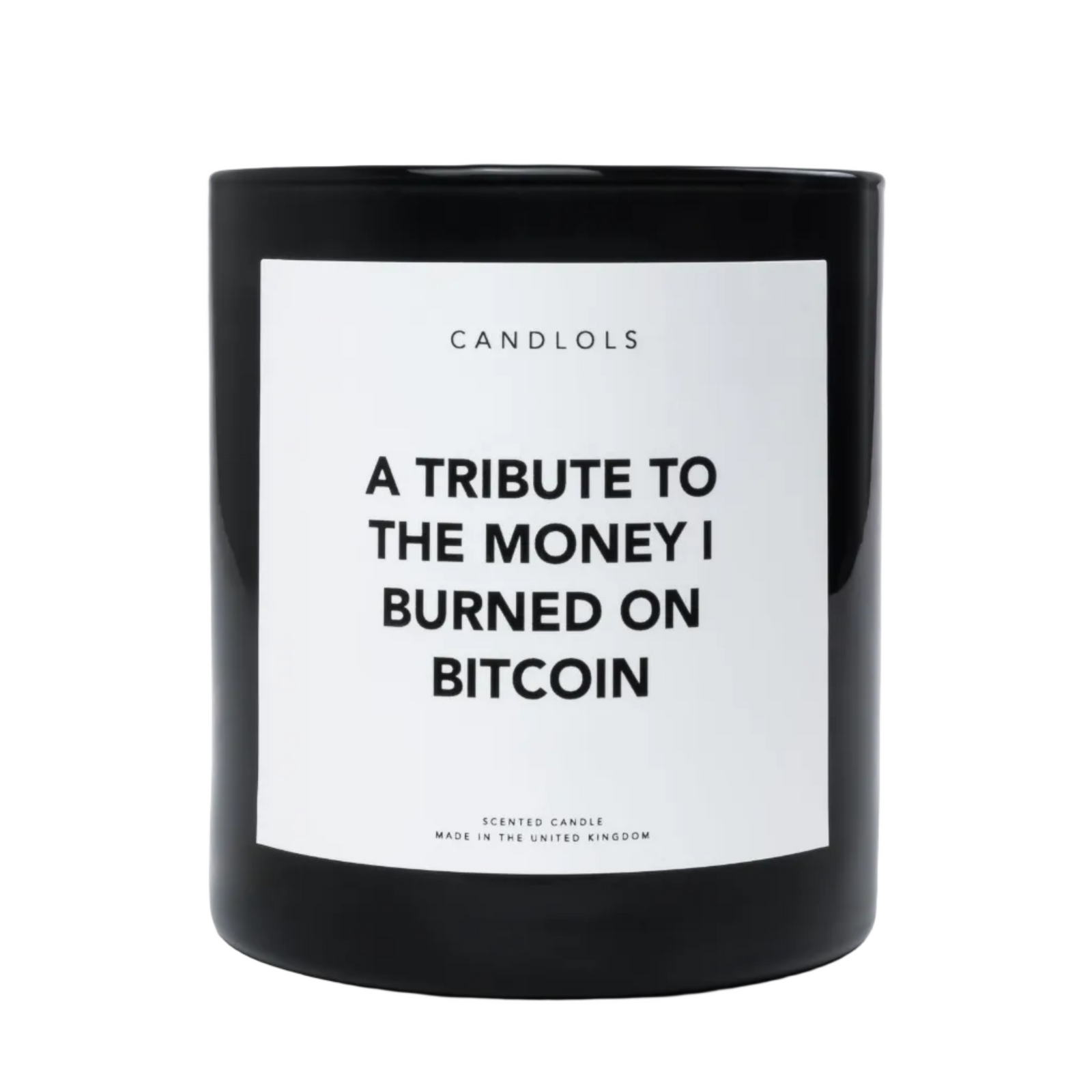 A Tribute To The Money I Burned on Bitcoin, Luxury Scented Candle