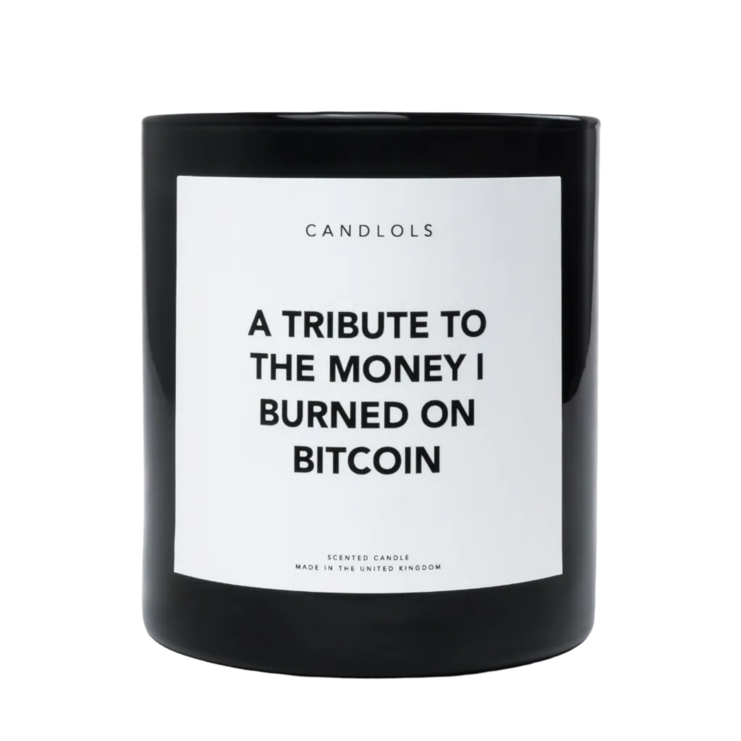 A Tribute To The Money I Burned on Bitcoin, Luxury Scented Candle