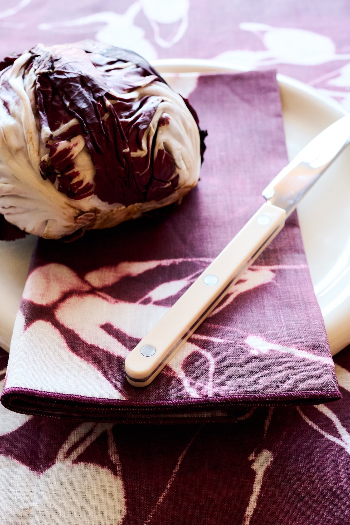 Porto Print in Aubergine Napkin